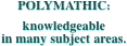 POLYMATHIC: 